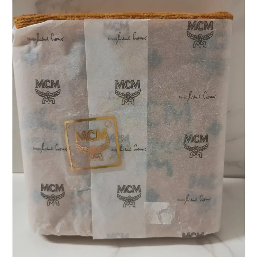MCM Cognac Embroidered Visetos Monogram Hand Towel - NWT